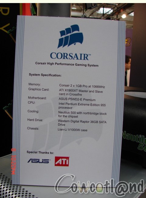 Corsair 800MHz et 1066MHz