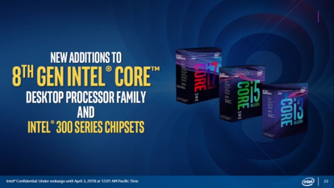 Intel nouveaux CPU Coffeelake  nouveaux chipsets 