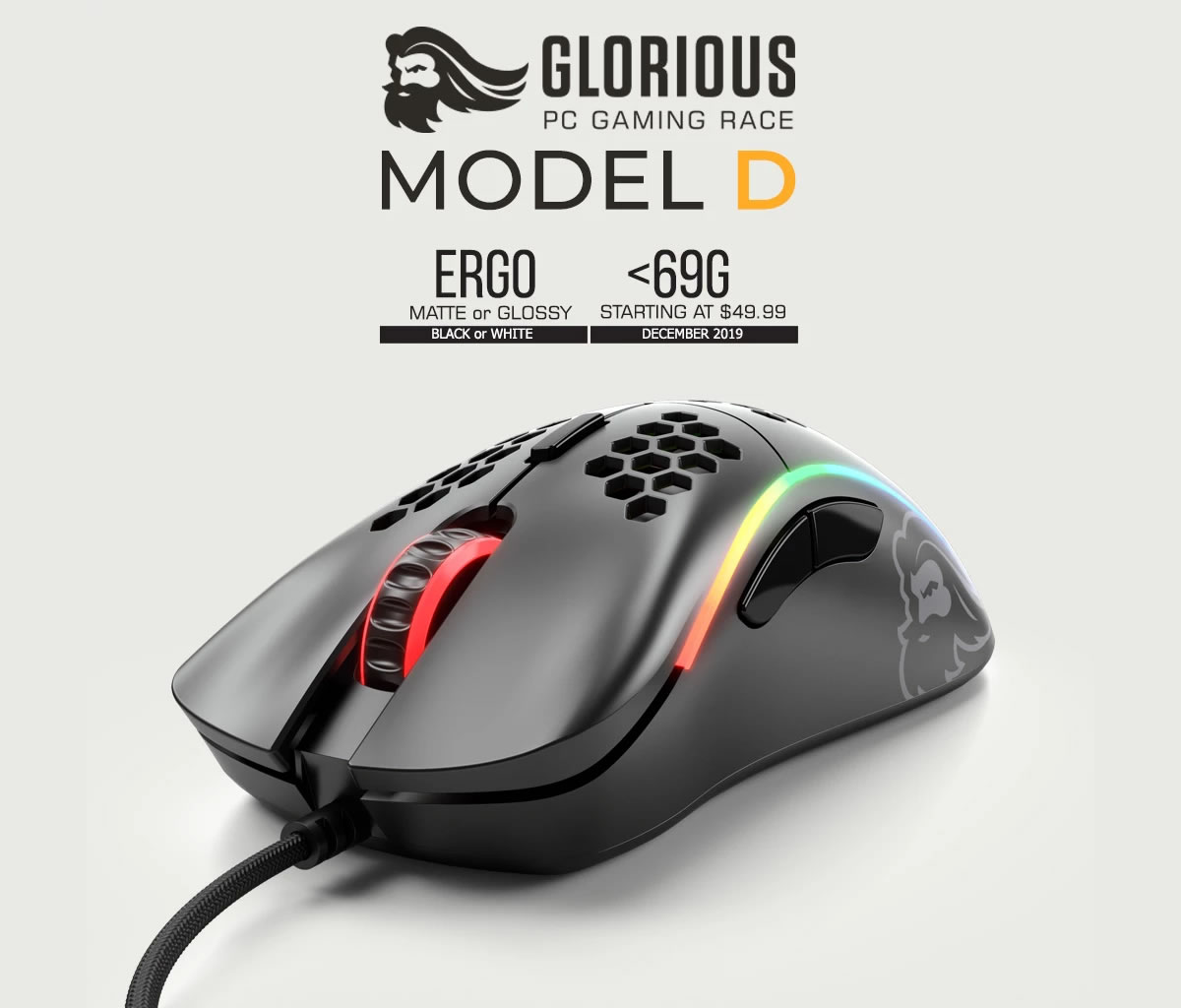 Glorious lance sa souris Model D, à 69g pour 55 euros