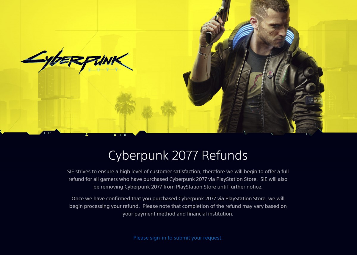 Décision radical pour Sony, qui retire Cyberpunk 2077 du PS Store (et commence les remboursements)