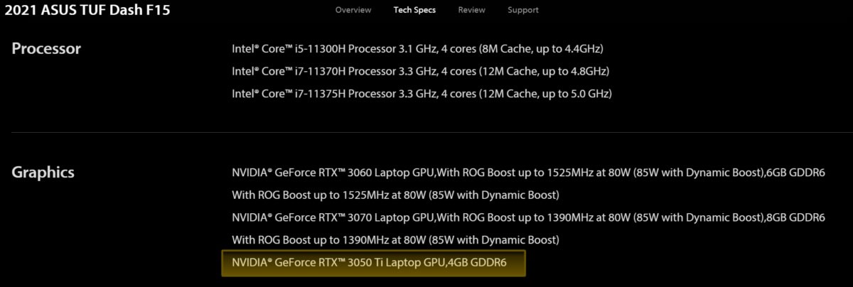 La GeForce RTX 3050 Ti fait son apparition dans un futur laptop ASUS