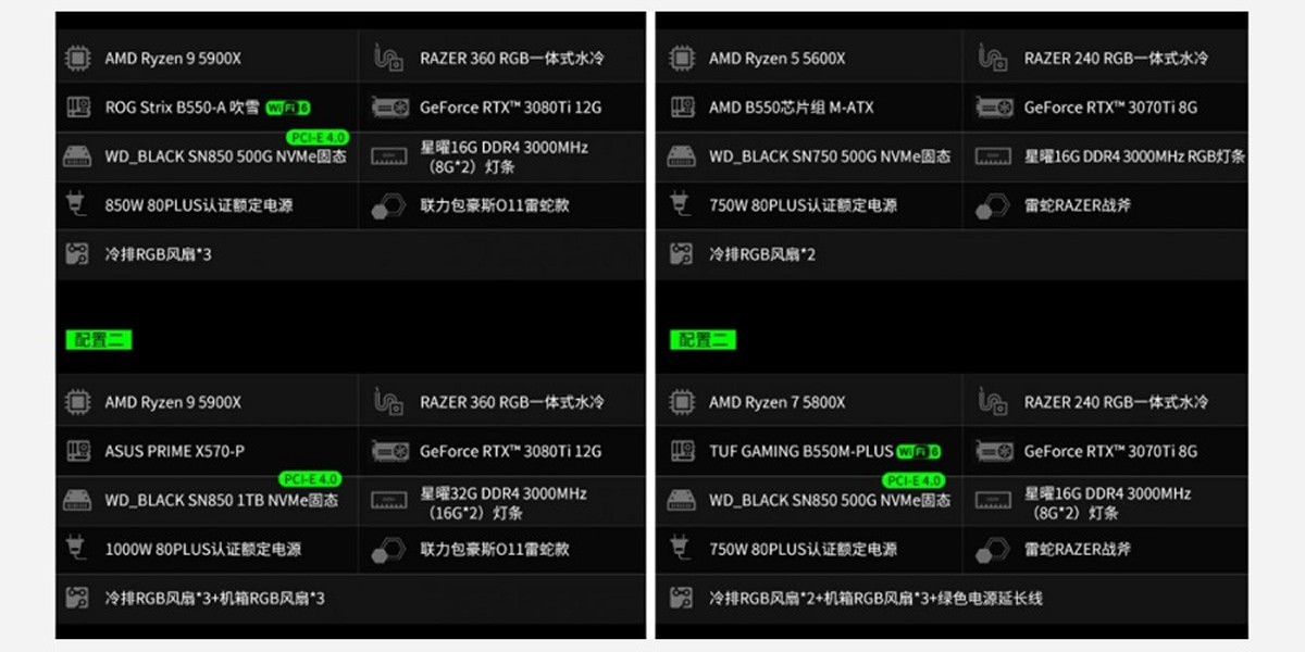 Les prochaines RTX 3070 Ti et RTX 3080 Ti se montrent en Chine, chez Razer