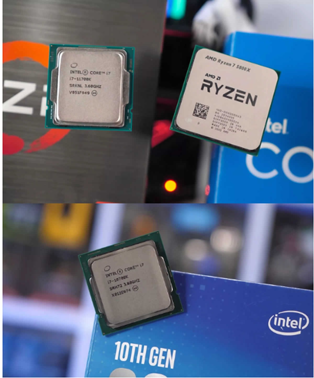 Pour le Gaming, mieux vaut un CPU AMD RYZEN 7 5800X, Intel Core i7-10700K ou Intel Core i7-11700K ? 32 jeux testés en 1080, 1440 et 2160P