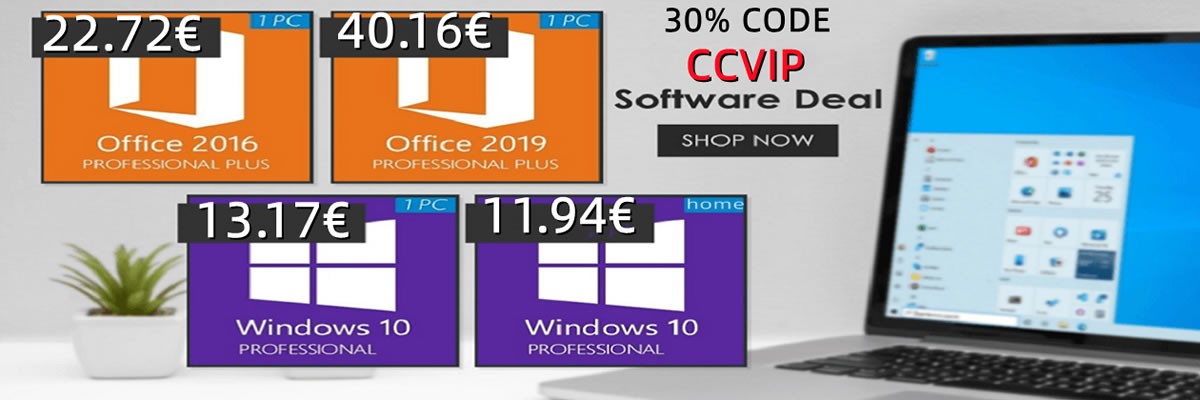 13 euros pour Windows 10 Pro, 22 euros pour Office 2016, avec CCL et GVGMALL