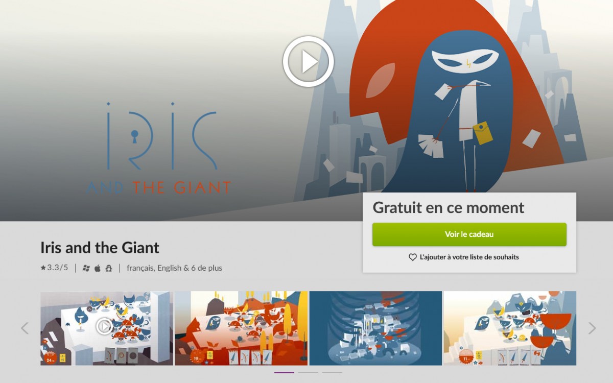 Bon Plan : GOG vous offre le jeu Iris and the Giant