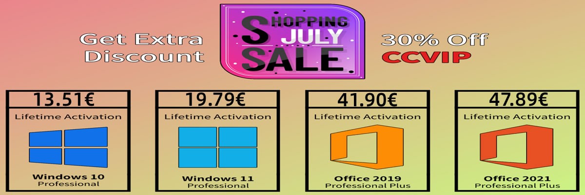 13 euros pour Windows 10 Pro et 23 euros pour Office 2016, juillet en folie