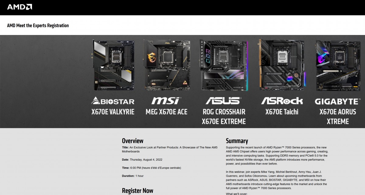 Les prochaines cartes mères AMD X670E seront présentées le 4 août prochain