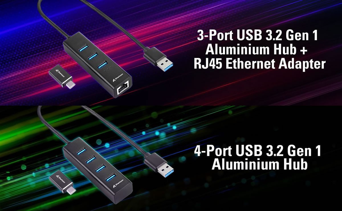 Du petit hub USB / Ethernet en aluminium chez Sharkoon