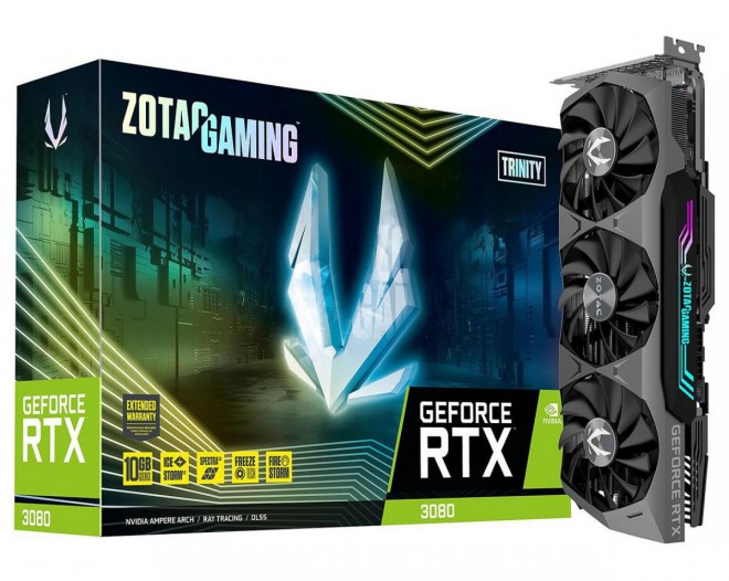La ZOTAC GAMING GeForce RTX 3080 TRINITY LHR disponible à 785.64 euros