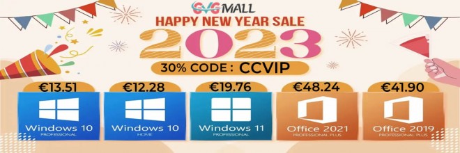 La nouvelle année avec GVGMALL : Windows 10 Pro à 13 euros, Office 2016 à 23 euros !