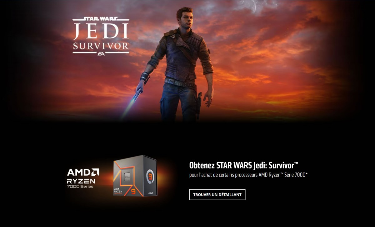 AMD offre Star Wars Jedi: Survivor pour l'achat d'un processeur Ryzen 7000