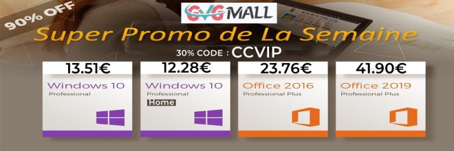 Pour mes 44 ans avec GVGMALL : Windows 10 à 13 euros, Office à 23 euros !