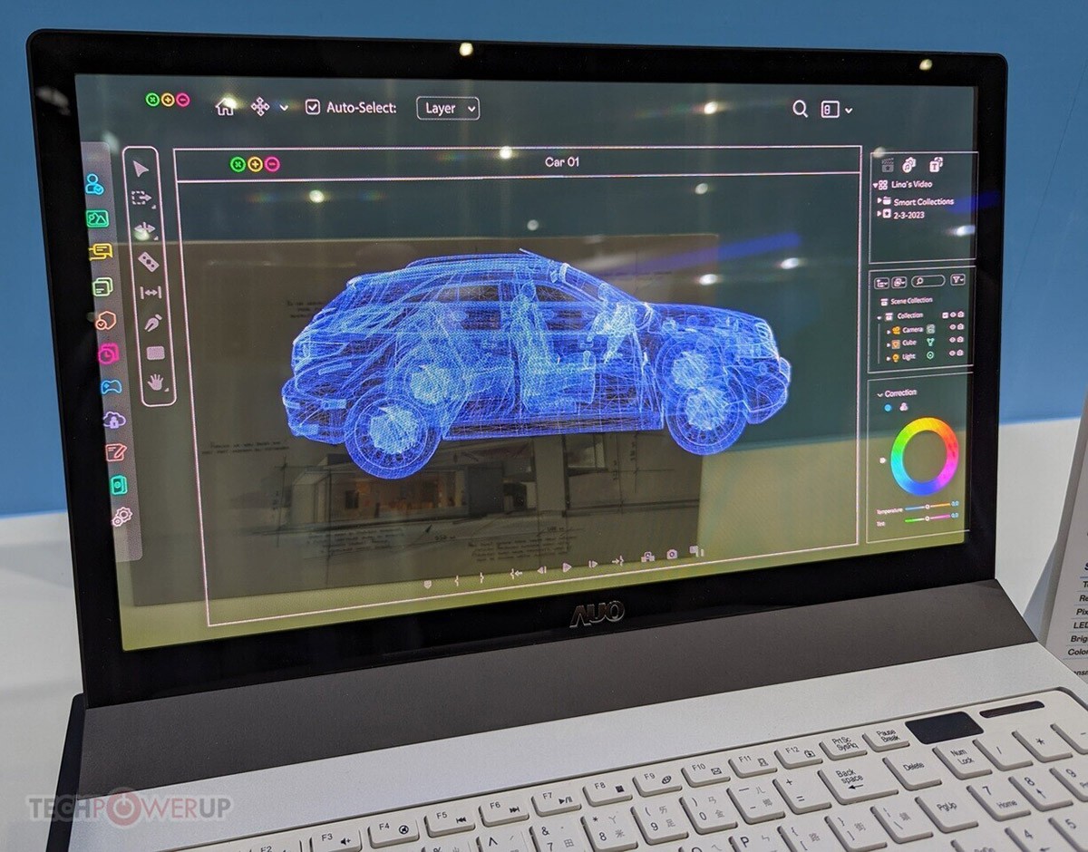 AUO présente aussi des dalles transparentes pour laptop... mais pas pour demain.