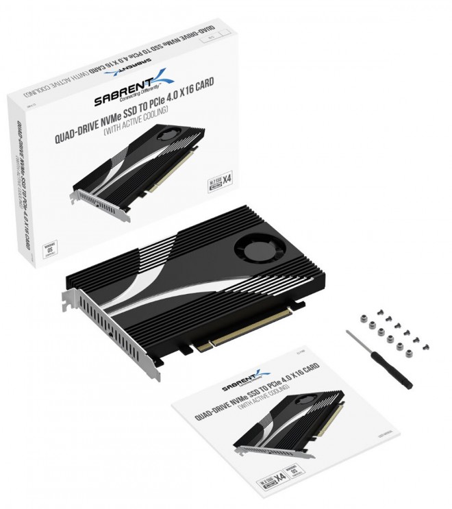 Sabrent introduit la Quad NVMe SSD to PCIe 4.0 x16 Card