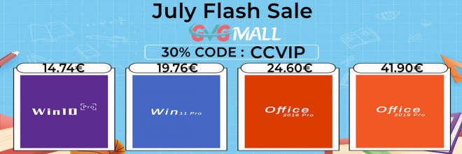 Les ventes de juillet, Windows 10/11 Pro à 14 euros, Office 2016 à 24 euros !!!