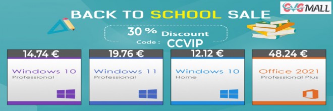 Avec GVGMALL, pour la rentrée, Windows 10/11 à partir de 12 euros, Office à partir de 24 euros