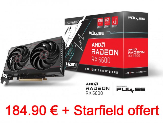 Diable, La SAPPHIRE Radeon RX 6600 Pulse Gaming 8 Go à 184.90 euros avec Starfield offert