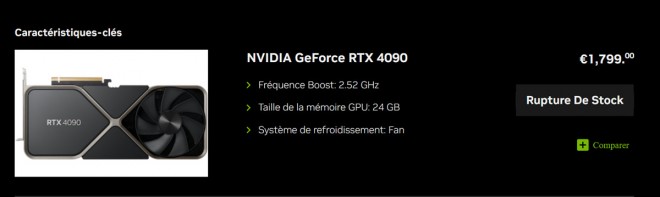 OUPS, la GeForce RTX 4090 FE augmente de 30 euros