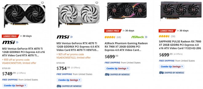 La NVIDIA GeForce RTX 4070 Ti se cale sur le prix de la RX 7900 XT d'AMD ?