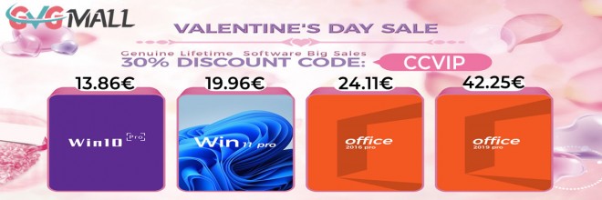 Rattrapez-vous pour la Saint-Valentin et offrez Windows 10 à 13 euros avec GVGMALL