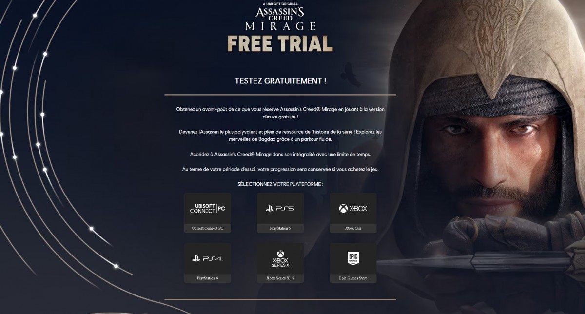 Bon Plan : Assassin's Creed Mirage jouable gratuitement jusqu'au 30 avril !