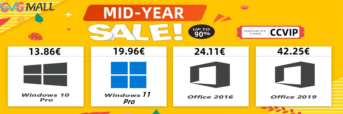 Du soleil et Windows 10 à 13 euros, Windows 11 à 19 euros avec GVGMALL !!!