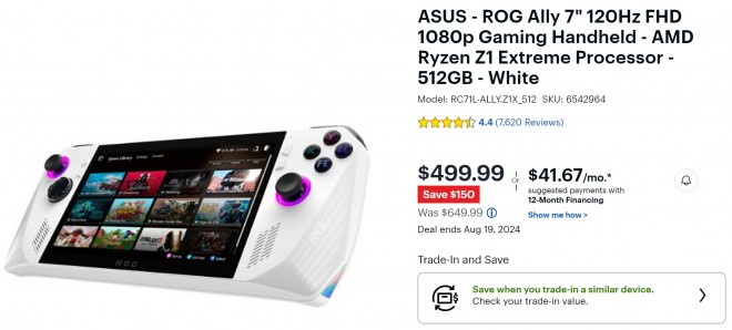 ASUS rog ally 499-dollars