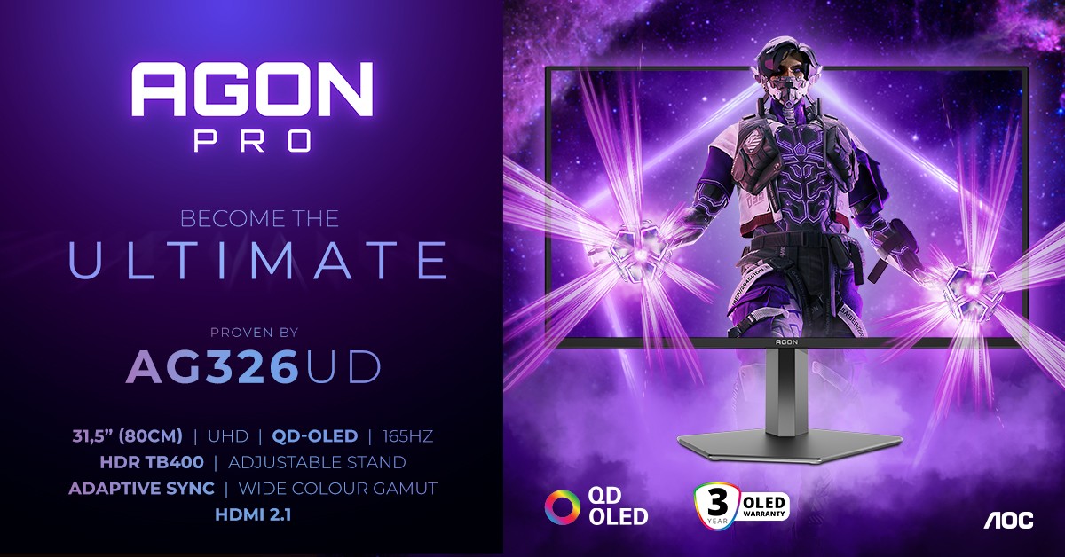 AOC dévoile des moniteurs de jeu QD-OLED à la pointe de la technologie : AGON PRO AG276QZD2 et AG326UD