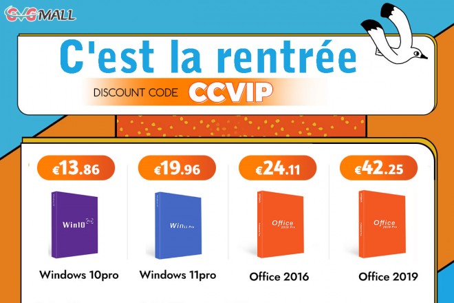 Pour ton PC et la rentrée, Windows 10 à 13 euros ou Windows 11 à 19 euros !!!