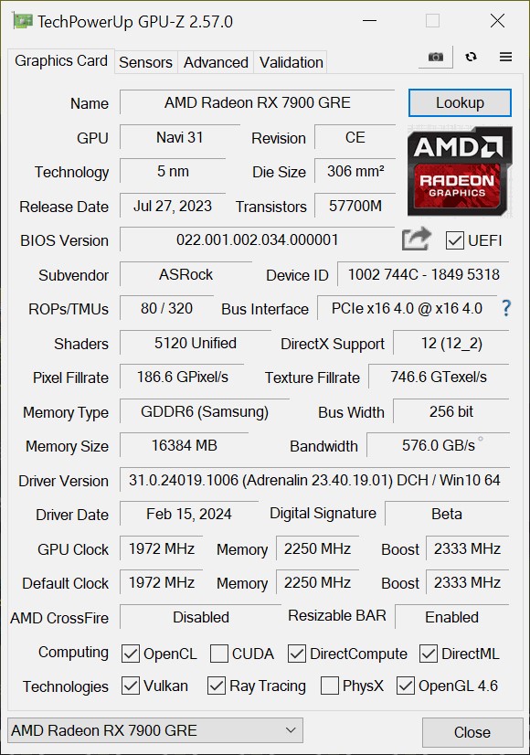 Image 65713, galerie ASRock RX 7900 GRE Steel Legend : vraiment meilleure que la RX 7800 XT ?