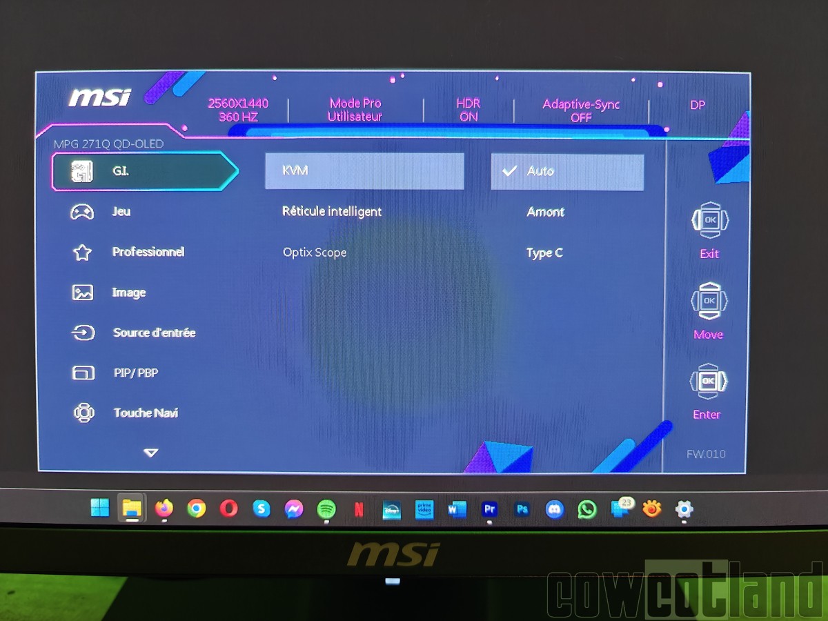 Image 68681, galerie MSI MPG 271QRX QD-OLED : l'OLED QHD  360 Hz !